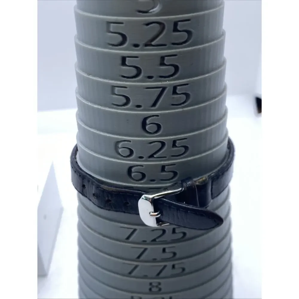 Anne Klein Womens Silver Black Band Watch New Battery
